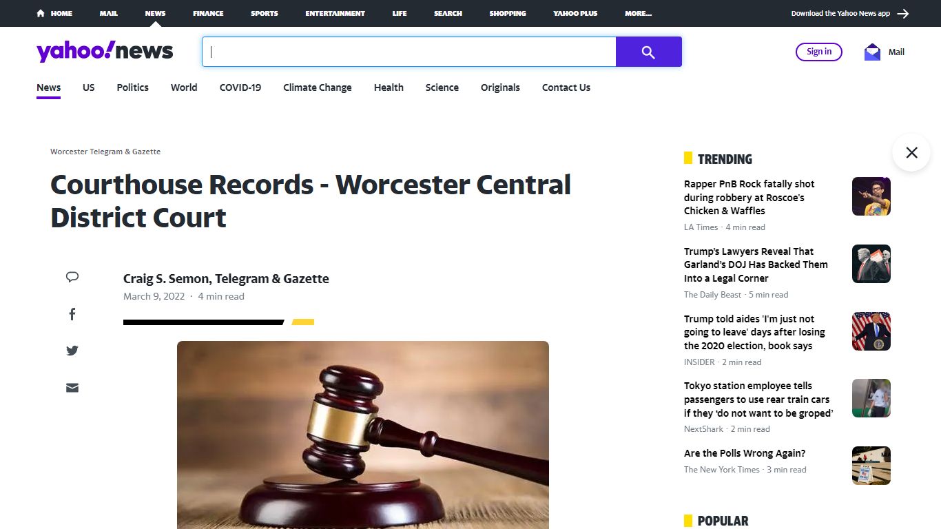 Courthouse Records - Worcester Central District Court